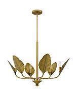 Quoizel Six Light Chandelier Bayley in Aged Brass