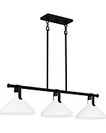 Quoizel Three Light Linear Chandelier Brink in Matte Black