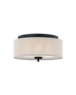 Quoizel Three Light Flush Mount Blanche in Matte Black