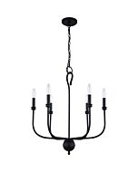 Quoizel Six Light Chandelier Blanche in Matte Black