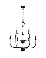 Quoizel Nine Light Chandelier Blanche in Matte Black