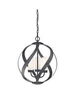 Quoizel Blacksmith 3 Light 16 Inch Pendant Light in Old Black Finish