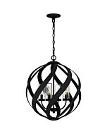 Quoizel Four Light Pendant Blacksmith in Earth Black