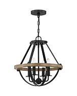 Quoizel Four Light SemiFlush Mount Bartlett in Earth Black