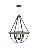 Quoizel Four Light Pendant Bartlett in Earth Black