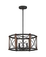 Quoizel Baron 6 Light 20 Inch Pendant Light in Marcado Black