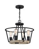 Quoizel Four Light Pendant Brockton in Grey Ash