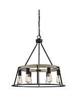 Quoizel Brockton 6 Light 24 Inch Transitional Chandelier in Grey Ash