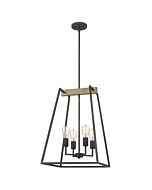 Quoizel Brockton 4 Light 25 Inch Transitional Chandelier in Grey Ash