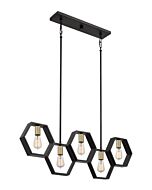 Quoizel Bismarck 5 Light Kitchen Island Light in Earth Black