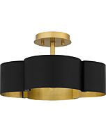 Quoizel Four Light SemiFlush Mount Balsam in Matte Black