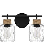 Baltic 2-Light Bathroom Vanity Light in Matte Black