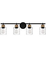 Baltic 4-Light Bathroom Vanity Light in Matte Black