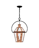 Quoizel Two Light Outdoor Hanging Lantern Burdett in Aged Copper