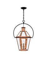 Quoizel Three Light Pendant Burdett in Aged Copper