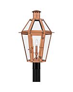 Quoizel Three Light Outdoor Post Lantern Burdett in Aged Copper