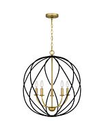 Quoizel Five Light Pendant Bryn in Aged Brass