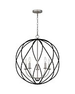 Quoizel Five Light Pendant Bryn in Antique Nickel