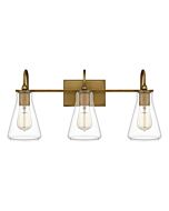 Boyton 3-Light Bathroom Vanity Light in Weathered Brass