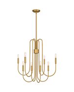 Quoizel Eight Light Chandelier Cabry in Brushed Weathered Brass