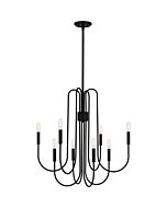 Quoizel Eight Light Chandelier Cabry in Mystic Black