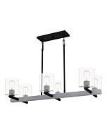 Caldwell 6-Light Linear Chandelier in Matte Black