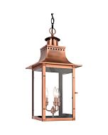 Quoizel Three Light Pendant Chalmers in Aged Copper