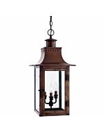 Quoizel Chalmers 3 Light 12 Inch Outdoor Hanging Light in Aged Copper