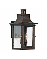 Quoizel Chalmers 2 Light 10 Inch Outdoor Hanging Light in Aged Copper