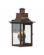 Quoizel Chalmers 3 Light 12 Inch Outdoor Hanging Light in Aged Copper