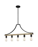 Colombes 5-Light Linear Chandelier in Grey Ash