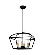 Quoizel Four Light Pendant Concho Bay in Matte Black