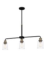 Cox 3-Light Linear Chandelier in Matte Black