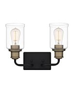 Cox 2-Light Bathroom Vanity Light in Matte Black