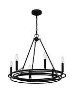 Quoizel Six Light Chandelier Calliope in Matte Black