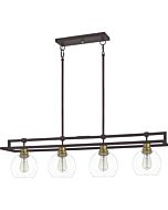 Quoizel Dobbs 4 Light 40 Inch Kitchen Island Light in Old Bronze