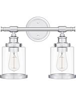 Dixie 2-Light Bathroom Vanity Light in Polished Chrome