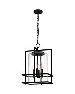 Quoizel Four Light Pendant Damien in Earth Black