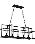 Quoizel Five Light Island Chandelier Damien in Earth Black