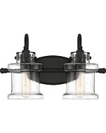 Quoizel Danbury 2 Light 10 Inch Bathroom Vanity Light in Earth Black