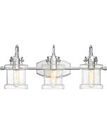 Danbury 3-Light Bathroom Vanity Light in Polished Chrome