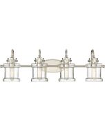 Quoizel Danbury 4 Light 10 Inch Bathroom Vanity Light in Brushed Nickel