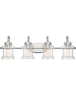 Danbury 4-Light Bathroom Vanity Light in Polished Chrome