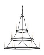 Quoizel Doran 15 Light 41 Inch Transitional Chandelier in Mottled Black