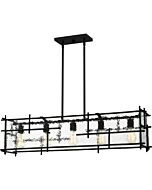 Quoizel Five Light Linear Chandelier Daphne in Matte Black