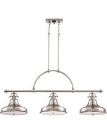 Quoizel Emery 3 Light 53 Inch Kitchen Island Light in Brushed Nickel