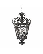 Quoizel Fort Quinn 4 Light 41 Inch Outdoor Hanging Light in Marcado Black