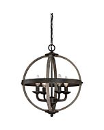 Quoizel Fusion 4 Light 20 Inch Transitional Chandelier in Rustic Black