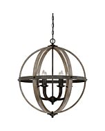 Quoizel Fusion 6 Light 29 Inch Transitional Chandelier in Rustic Black