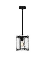 Quoizel One Light Mini Pendant Fortress in Earth Black